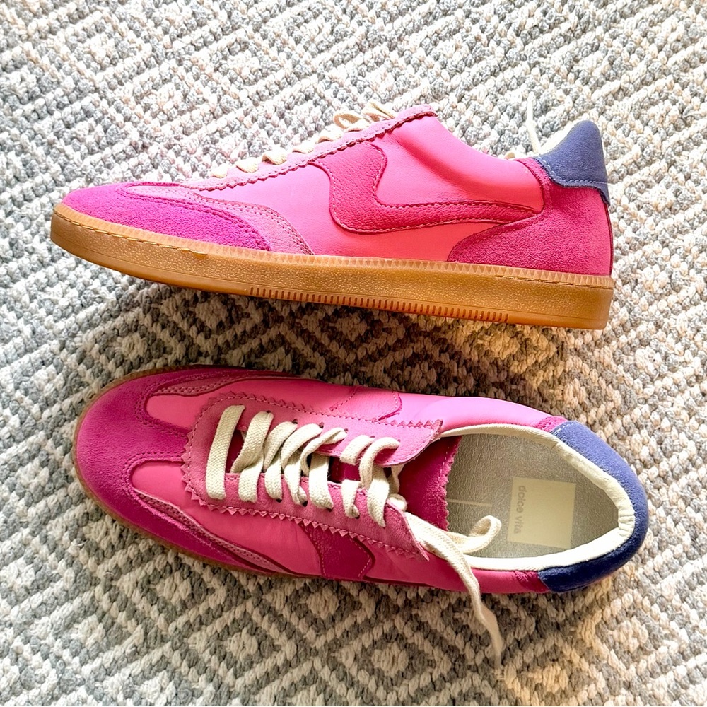 Dolce Vita Pink Suede Notice Sneakers